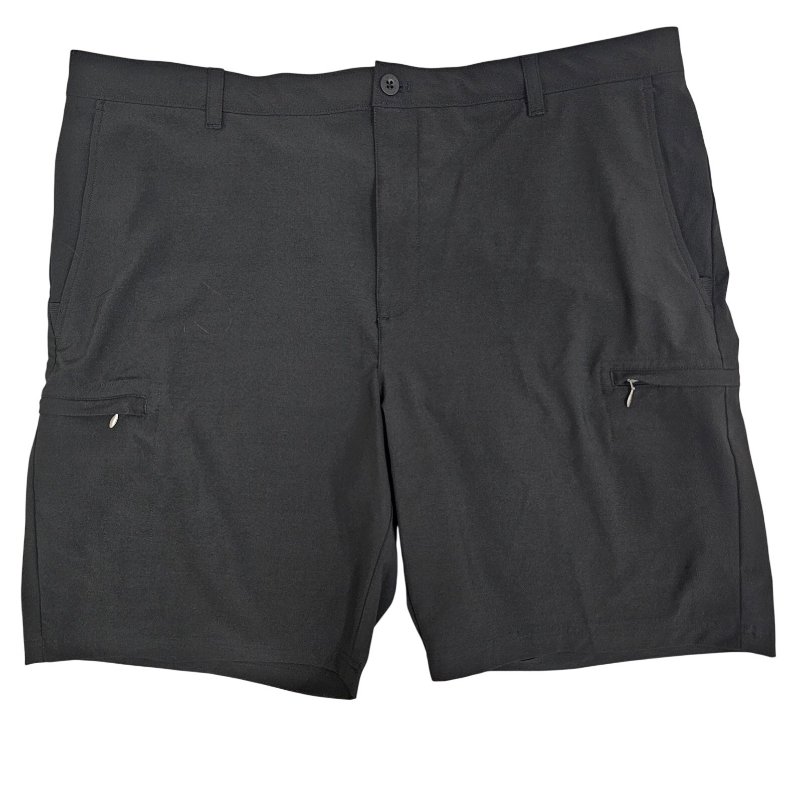 Izod Golf Men's Saltwater Flat Front Chino Shorts Black Size 42